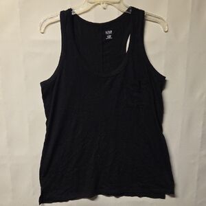 a.n.a Black Scoop Neck Pocket Tank